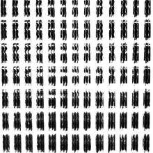 Series of black marks against white background