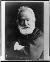 Portrait of old Victor Hugo with bushy white hair