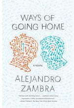 Book cover: Title and author name in handwriting grey in a background of streaming blue arrows in the middle of which tow heads are formed, one by organge arrows, the by blue arrows