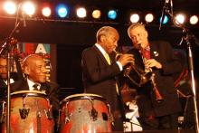 Candido Camero, Joe Wilder, and Paquito D'Rivera perform together