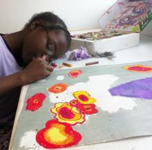 A child painting