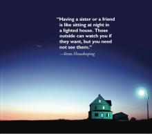 picture of lighted house at night 