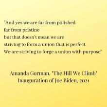 And yes we are far from polished far from pristine but that doesn’t mean we are striving to form a union that is perfect We are striving to forge a union with purpose