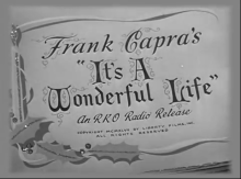 black and white title card of film It's A Wonderful Life
