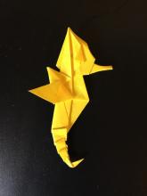 an origami seahorse