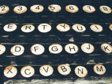 Close-up image of typewriter keys