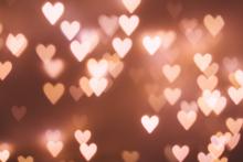 Collection of hearts in various shades of pink. 
