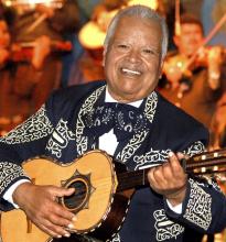 A man playing a string instrument.