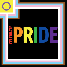 Text that says Celebrate PRIDE