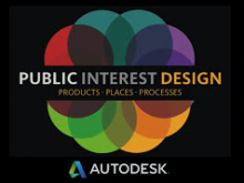 Words Public Interest Design Products Places Processes over multicolored circles