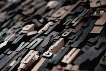 photograph of typesetting letters