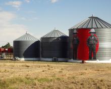 art on side of silo