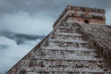 Photograph of top of Mayan pyramid
