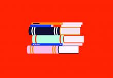 A stack of books graphic.