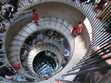 Meredith Monk's "Songs of Ascension" being performed in Ann Hamilton's "Tower". Photo by Babeth VanLoo