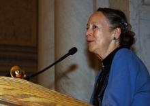 NEA National Heritage Fellow Judith McCulloh at the 2010 awards ceremony at the Library of Congress. Photo by Michael G. Stewart