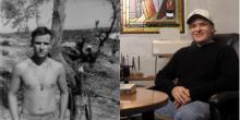 Tim O'Brien, (l) in Vietnam and (r) today. Both photos courtesy of the author