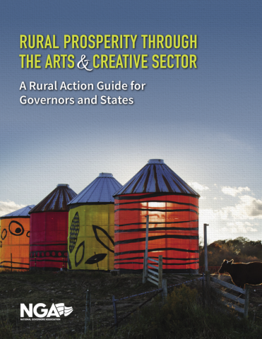 Rural Prosperity through the Arts & Creative Sector Research report cover about rural prosperity through the arts showing colorful painted silos