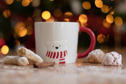 Christmas mug Christmas mug and cookies