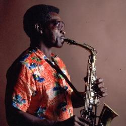 A man playing a saxophone.