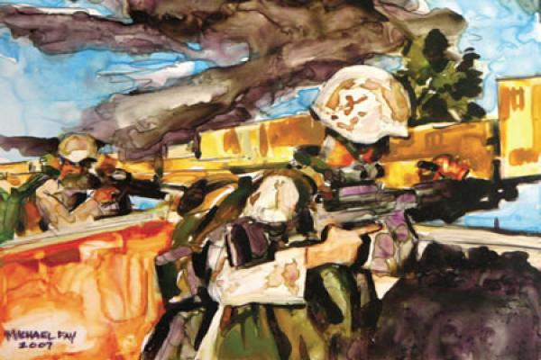 a painting of Operation Steel Curtain by Michael D. Fay a painting of Operation Steel Curtain by Michael D. Fay