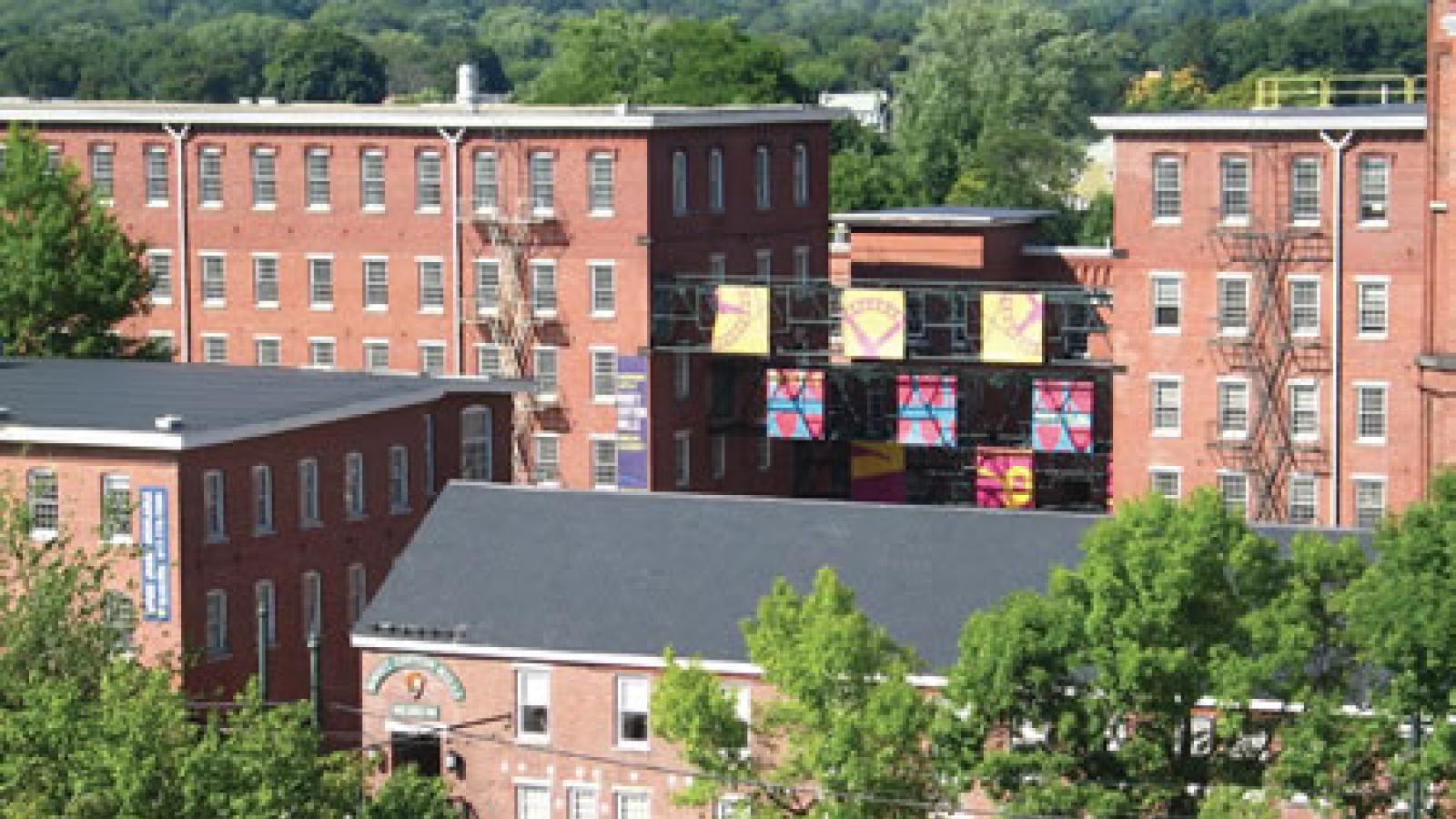 Boott Cotton Mills is a historic mill that has been turned into a museum and multiple-use space in Lowell, Massachusetts. Photo by Jonathan Parker