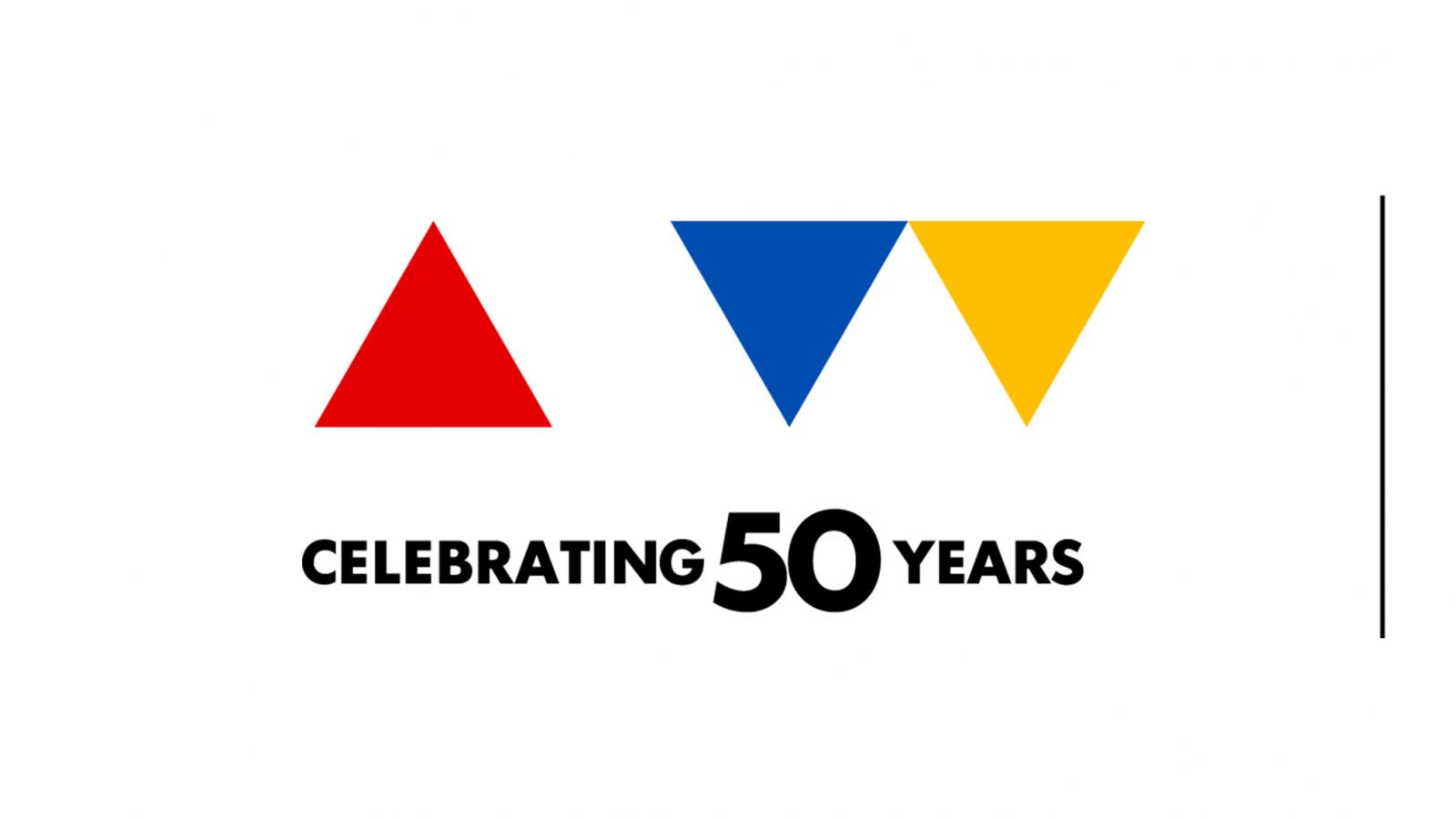 NEA logo with triangles