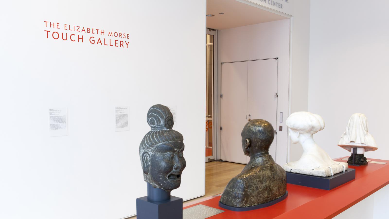 Sculptures in a museum. 