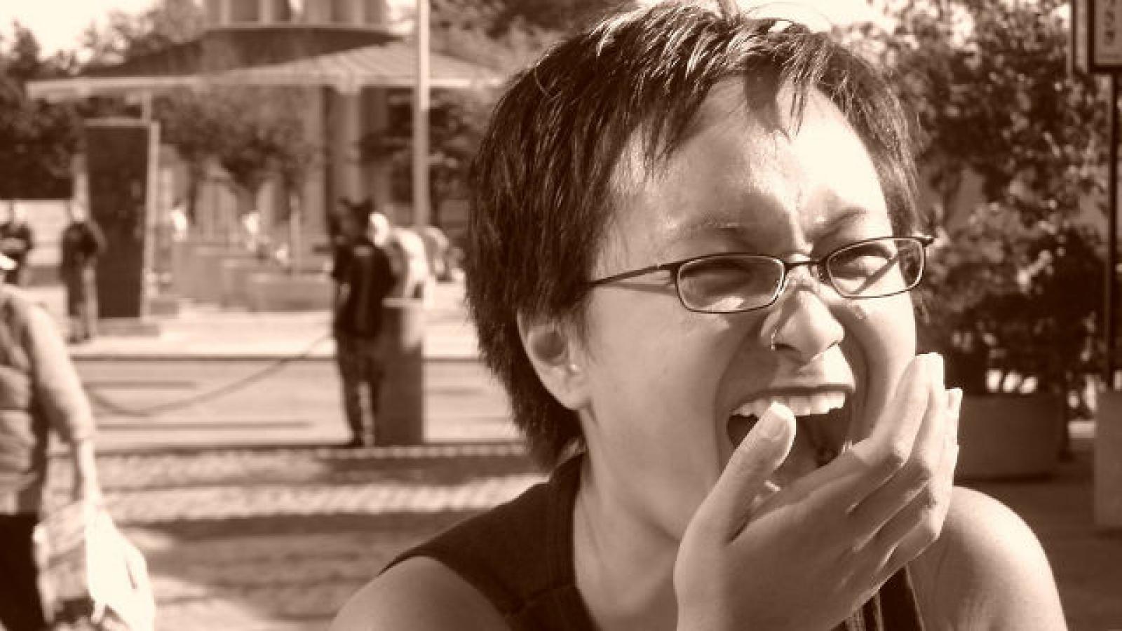 Barbara Jane Reyes Woman with short hair laughing