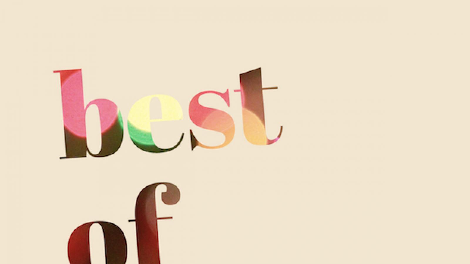 Colorful text that reads Best of 2017 over a tan background