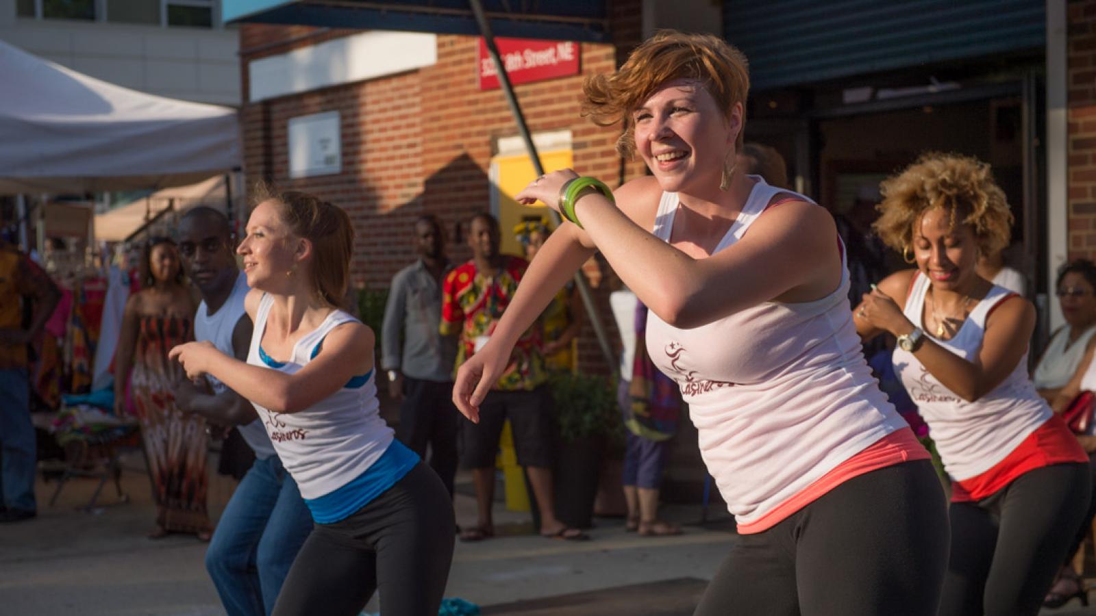 dancers perform at outdoor creative placemaking event 