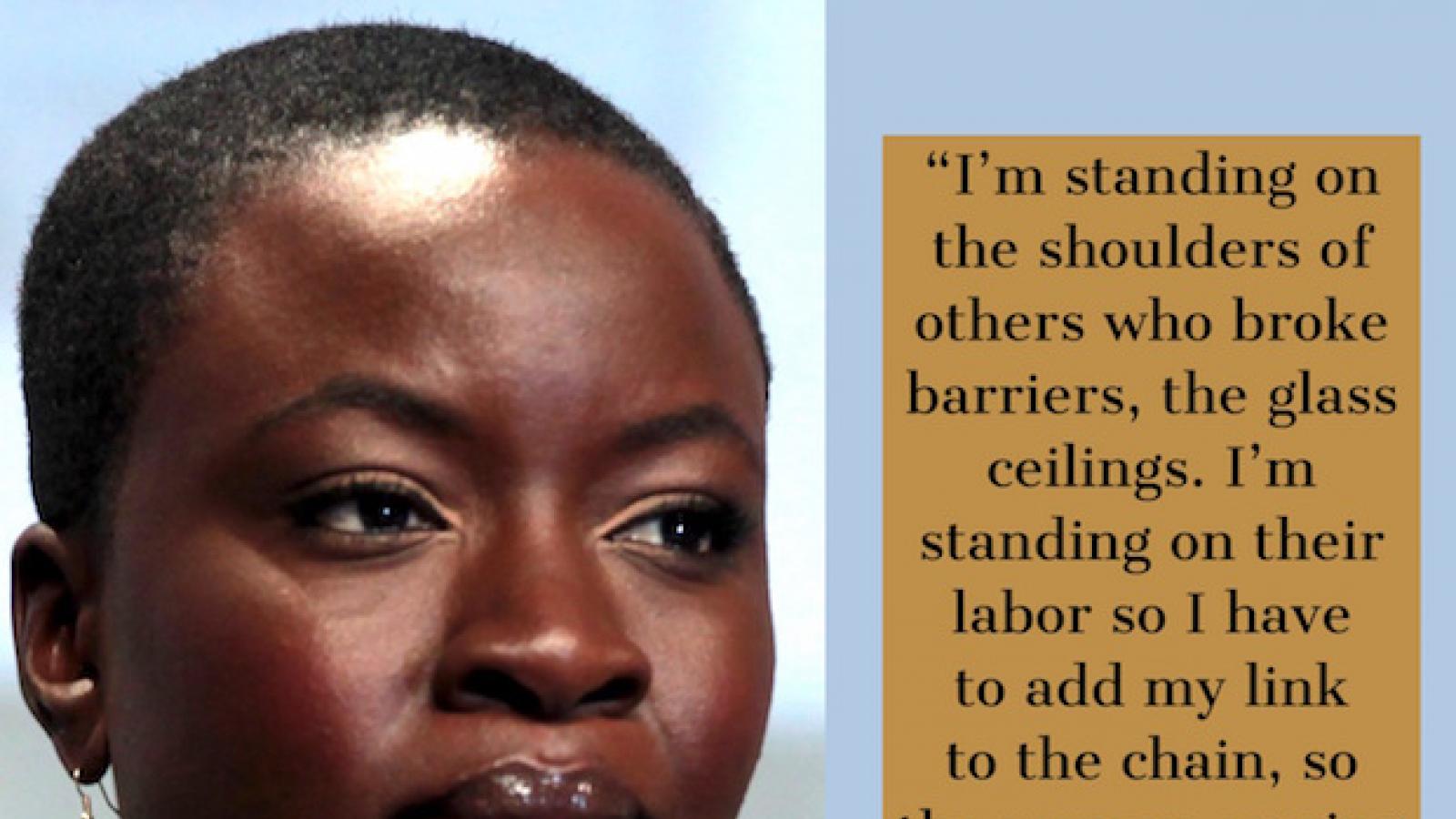 quote by Danai Gurira with a photo of the actress