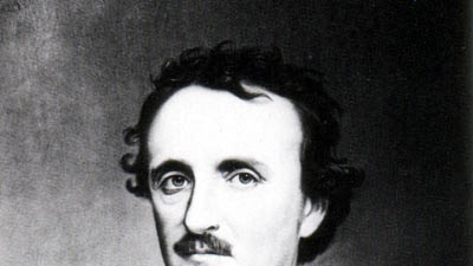 a black and white portrait of Edgar Allan Poe