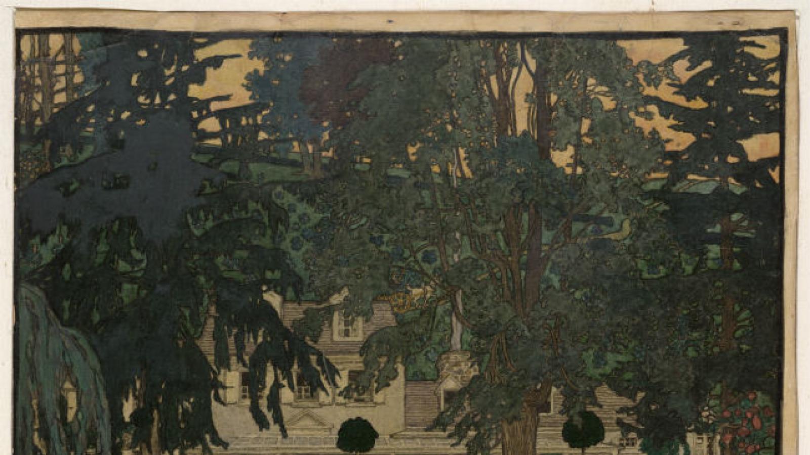 Illustration by Elizabeth Shippen Green An illustration of a garden party