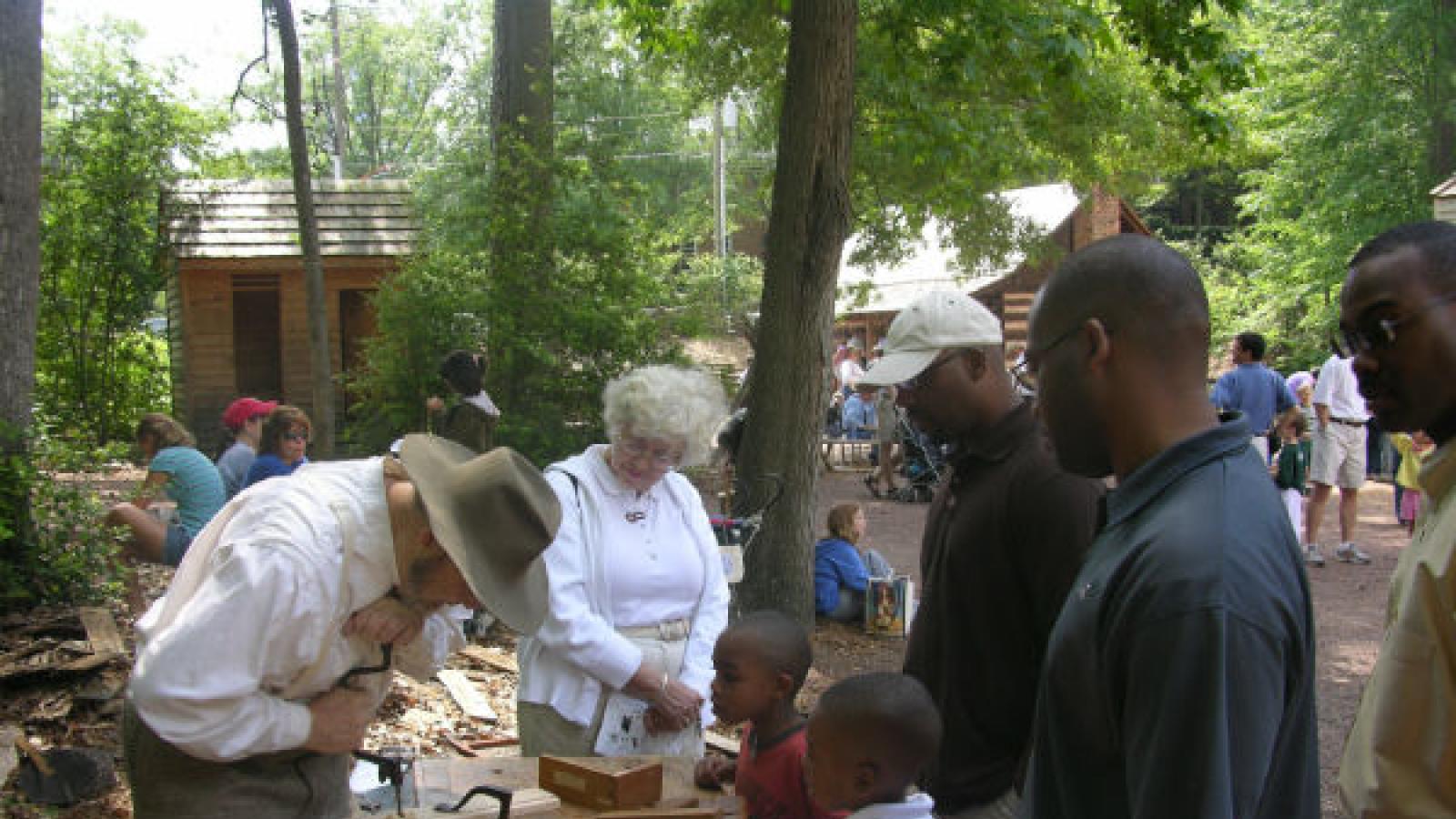 Traditional woodworking demonstration