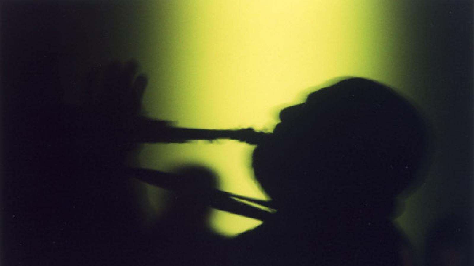 Silhouette of trumpet player