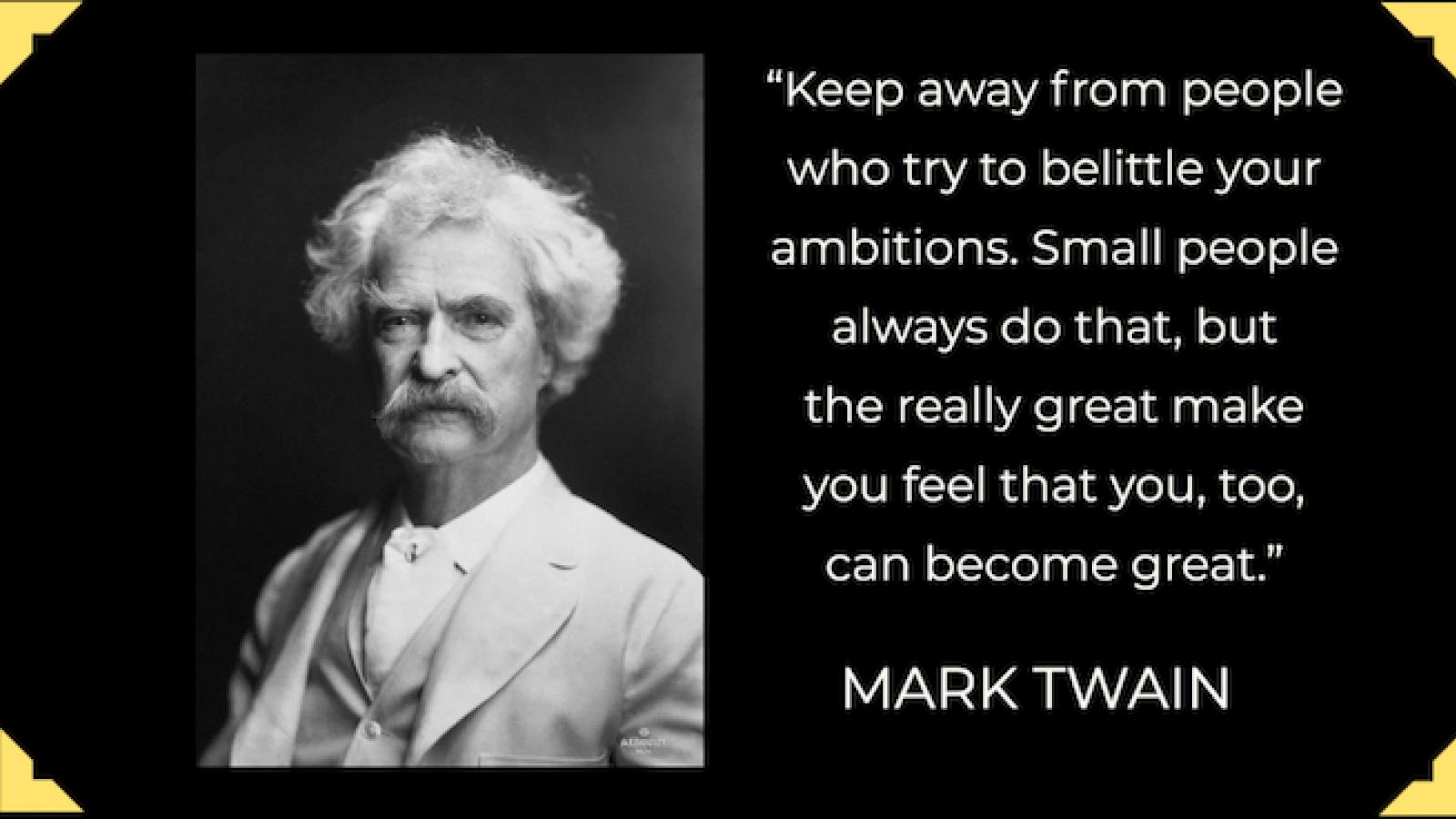 photo of Mark Twain with quote