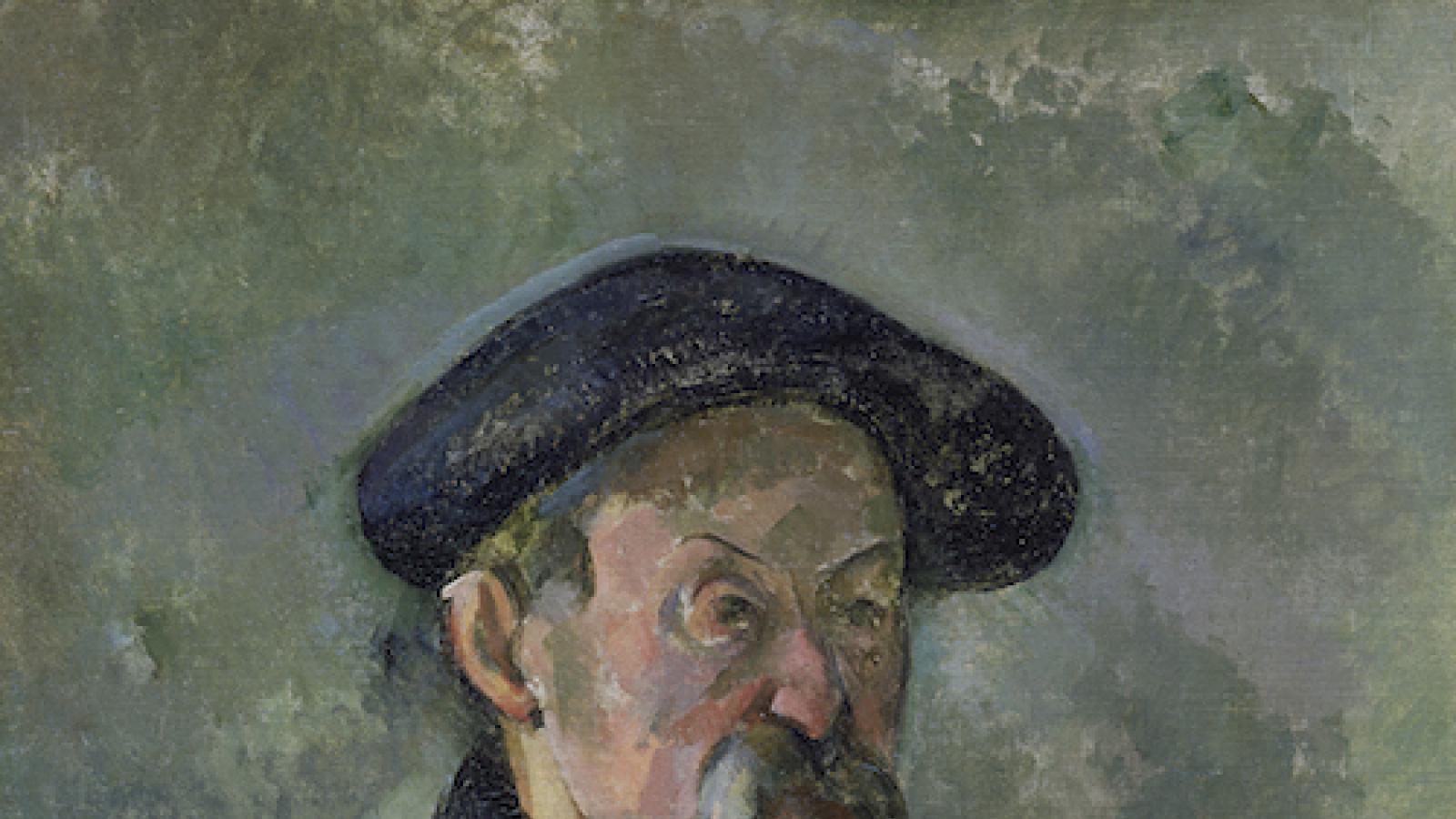self portrait of the artist Paul Cezanne as an older man wearing a beret