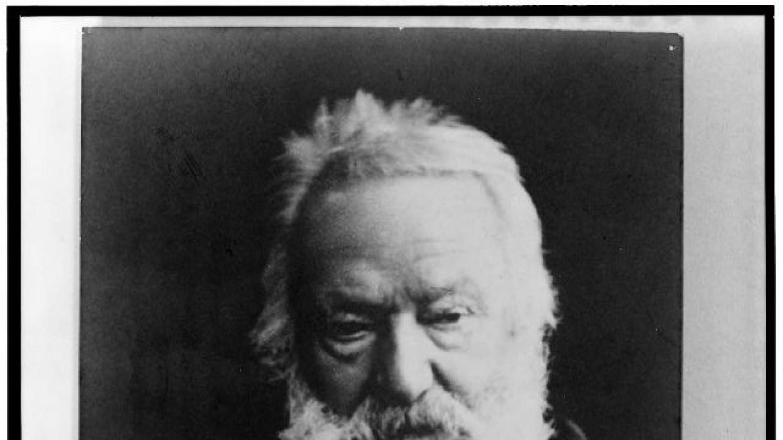 Portrait of old Victor Hugo with bushy white hair