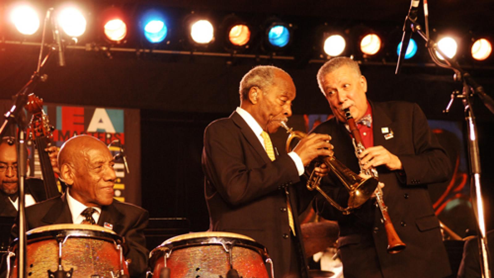 2008 NEA Jazz Masters concert Candido Camero, Joe Wilder, and Paquito D'Rivera perform together