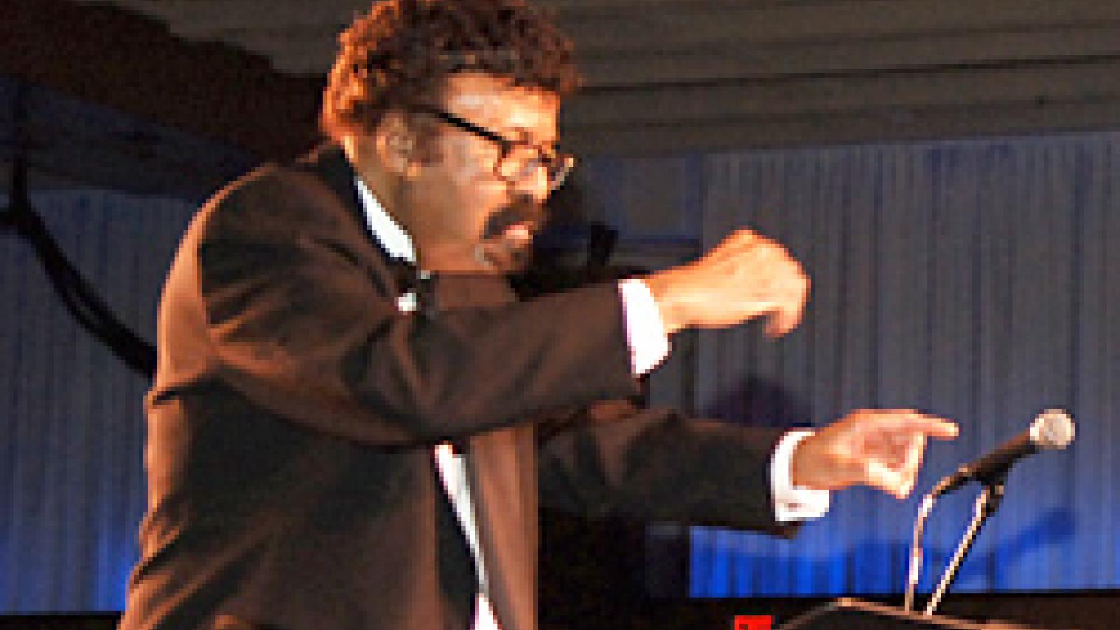 NEA Jazz Master David Baker conducting at the 2008 NEA Jazz Masters Awards Ceremony & Concert at Jazz at Lincoln Center. Photo by Tom Pich