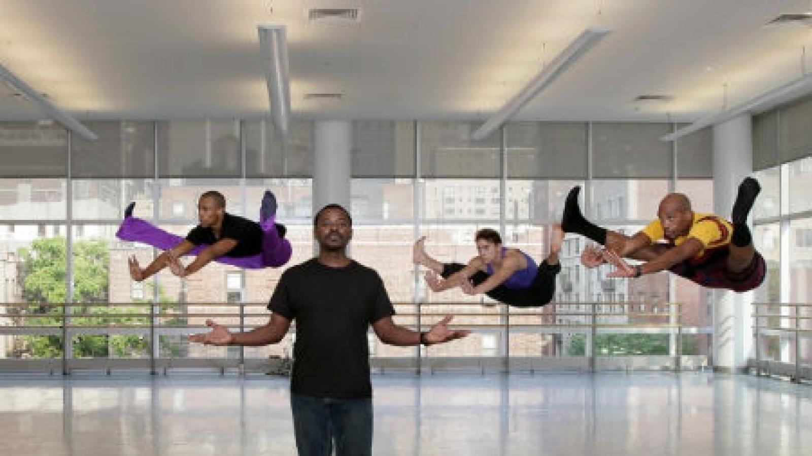 Behind the scenes of Robert Battle's "Takademe." Photo by Paul Kolnik