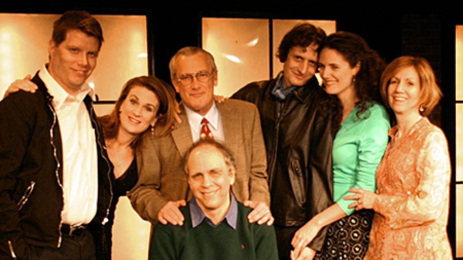 Playwright Jeffrey Sweet (center, seated) with the New York cast of his play "Bluff" (2006)