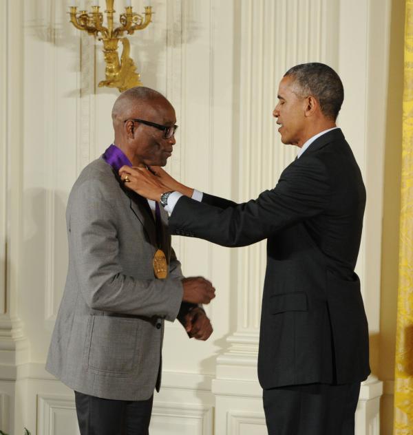 Bill T. Jones receiving award from Barack Obama