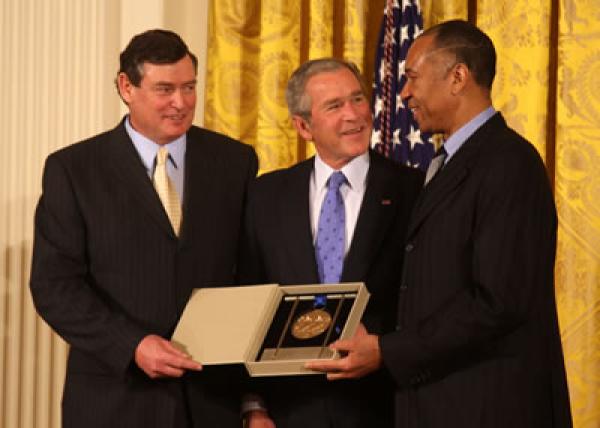 The 2007 National Medal of Arts was awarded to the University of Idaho Lionel Hampton International Jazz Festival and presented by President Bush on November 15, 2007 in an East Room ceremony.