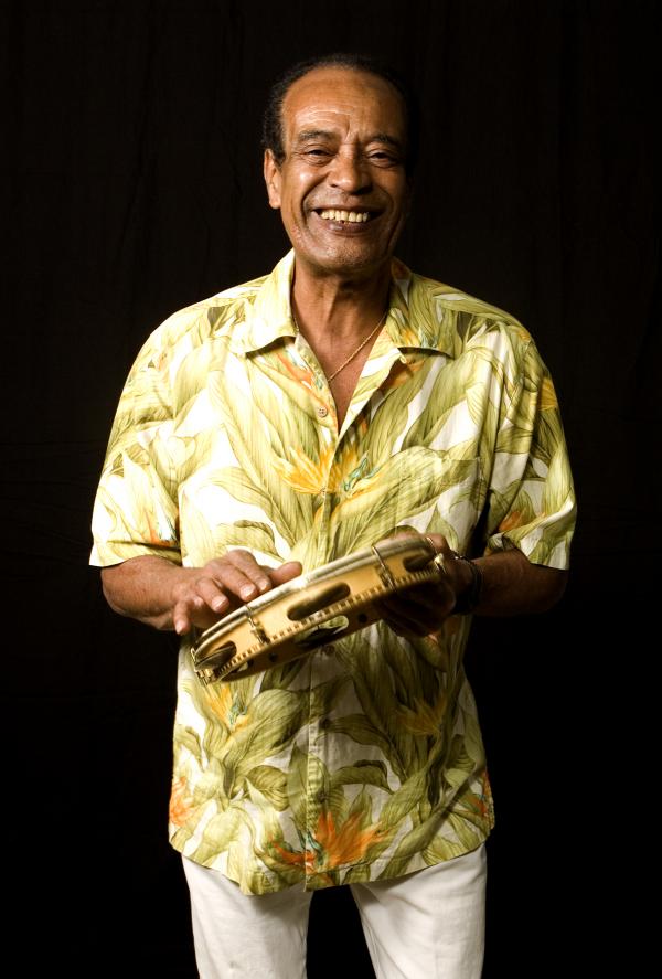 Man playing a percussion instrument.