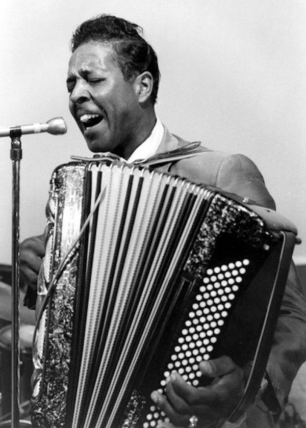 Man playing an accordion.