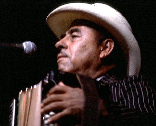 Man playing an accordion.