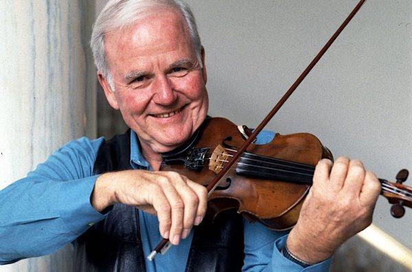 A man playing a violin.