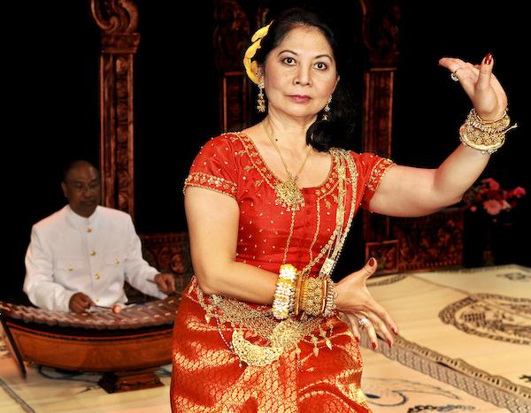 A woman dancing.